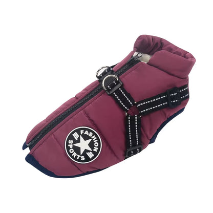 Waterproof Warm Dog Jacket Vest Winter Dog Clothes with Harness French-Bulldog Coat Pet Costume for Small Large Dogs Chihuahua