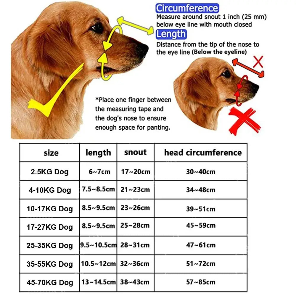 Adjustable Dog Muzzle Anti-Biting Dog Mouth Cover with Reflective Strip Can Drink Water Breathable Plastic