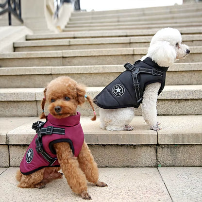 Waterproof Warm Dog Jacket Vest Winter Dog Clothes with Harness French-Bulldog Coat Pet Costume for Small Large Dogs Chihuahua