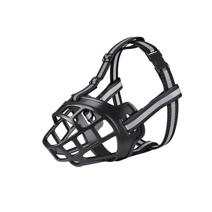 Adjustable Dog Muzzle Anti-Biting Dog Mouth Cover with Reflective Strip Can Drink Water Breathable Plastic