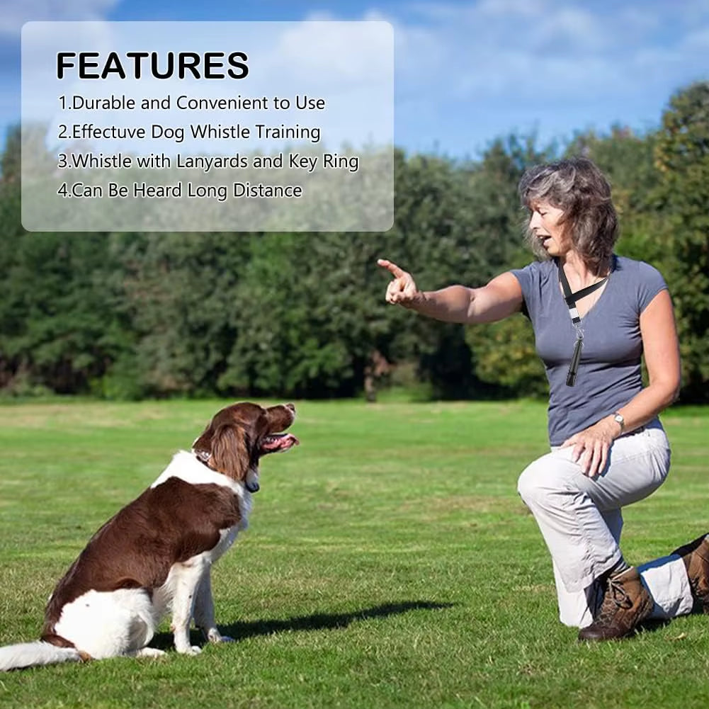 Dog Whistle with Lanyards, Ultrasonic Dog Whistles to Stop Barking, High Pitch Frequency Silent Whistles for Dog Training